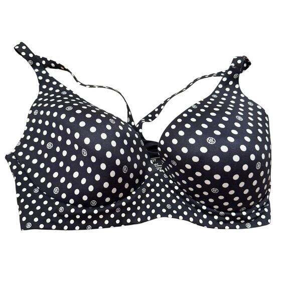 Victoria's Secret Black & White Polka Dot Lightly Lined Plunge Bra 36DD - Picture 1 of 4
